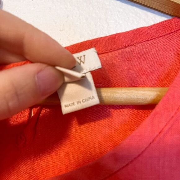 J. Crew Linen Embroidered Blouse 4 - Picture 4 of 8